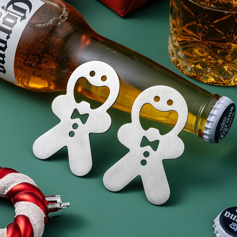 Kitchen Gadgets For Men - Lebkuchenmann Flaschenöffner aus Edelstahl, Bierflaschenöffner, Weihnachtsfeier,
