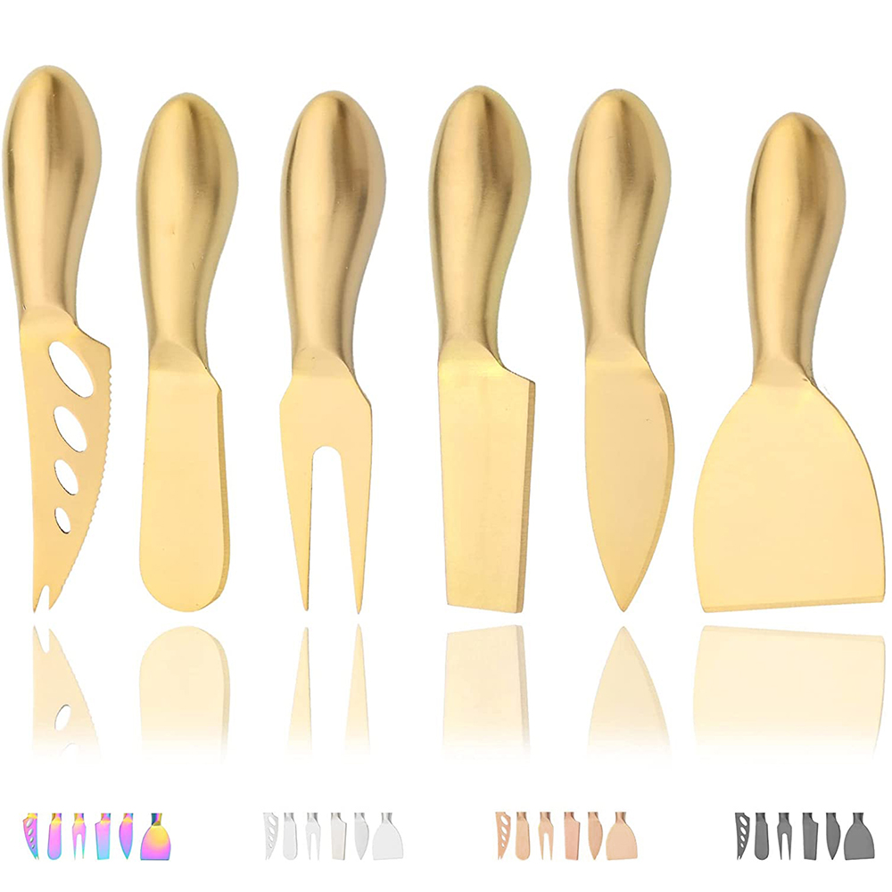 Kitchen Gadgets Gold - 6Pcs Matte Gold Mini Messer Gabel