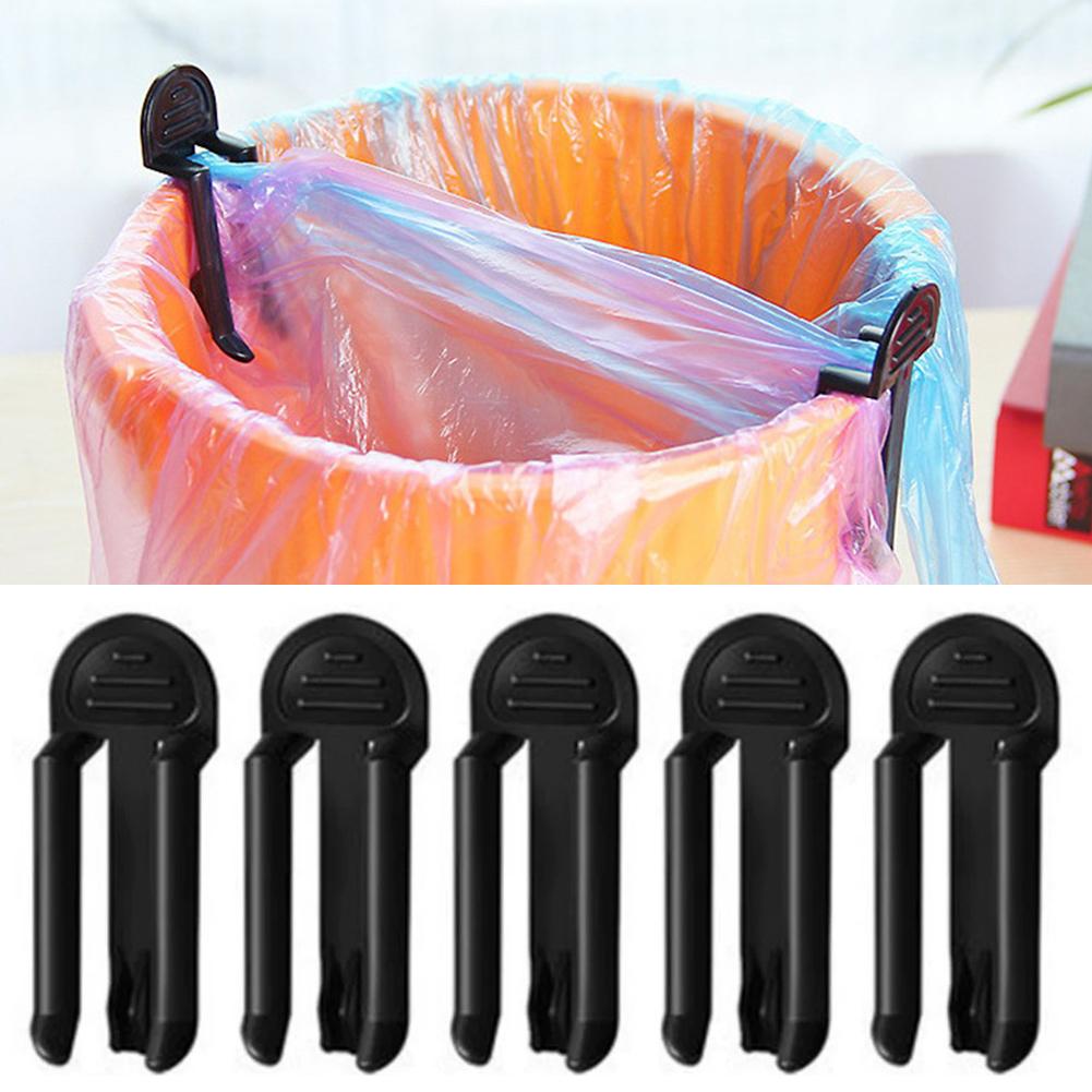 Kitchen Gadgets Organizer - 2/5 Stück Plastik-Müllbeutelklammer, fester Abfallbehälter-Beutelhalter, Müllklammer,