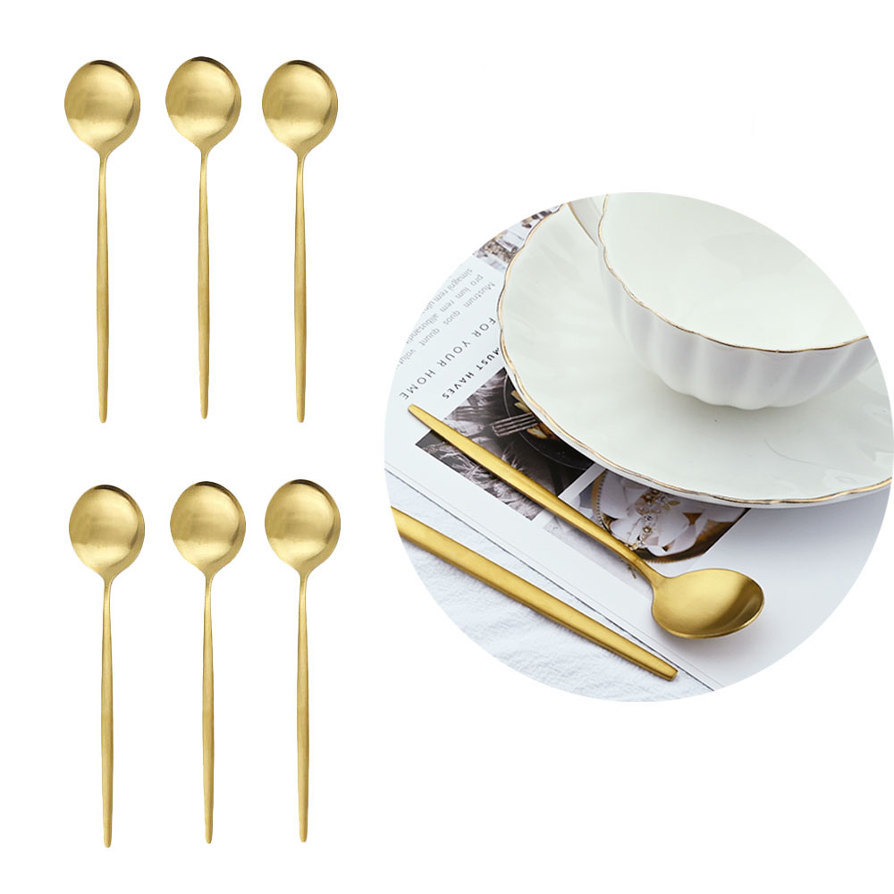 6Pcs Matte Edelstahl Teelöffel – Kitchen Gadgets Gold Bewertung und Preis